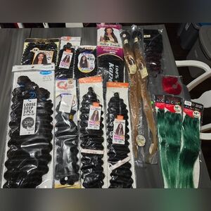 Assorted Women's Synthetic And Human Hair Braiding Twists new Colored Black